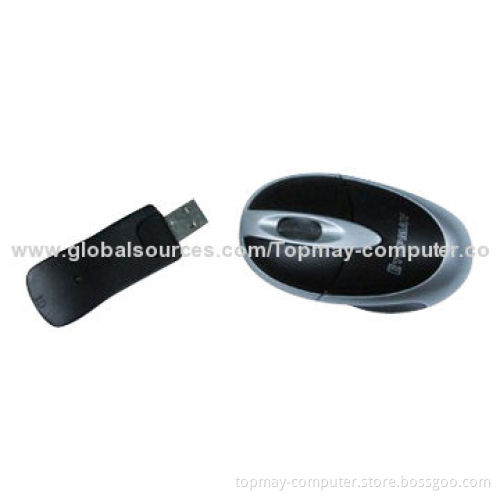 Wireless Optical Mouse, Measures 96.5 x 51 x 32.4mm, IBM's PS/2, USB and U/P Combo Ports Available